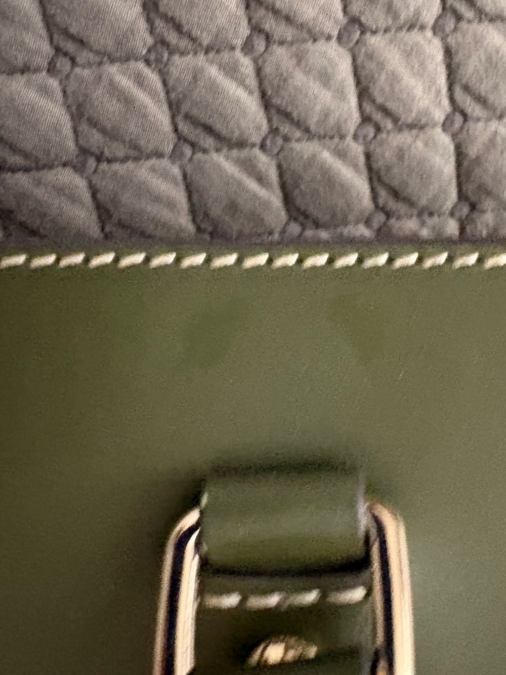 Dooney & Bourke Olive Green Leather Tote with Contrast Stitching - Picture 6 of 6
